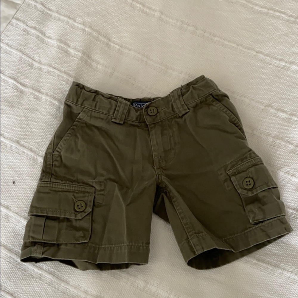 Boys Ralph Lauren 2T Army Green Cargo Shorts
